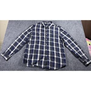 J.Crew Men's XL Blue White Plaid Button Up Shirt Sportsman Long Sleeve Casual